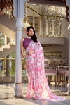 Everly By Ynf7006 Weightless Marbal With Foral Print And Lace Border Saree Wholesale Suppliers In Mumbai